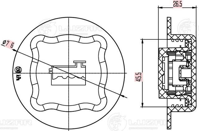крышка (пробка) расширительного бачка LUZAR для а/м Volvo XC90 (02-)/S60 (00-)/S Luzar (полимерный материал). Артикул LL 1001