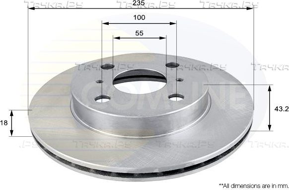 Тормозной диск Comline COATED. Артикул ADC0193V
