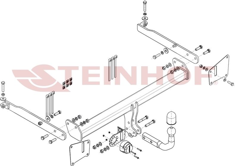 Фаркоп Steinhof для Audi A6 C8 седан, универсал (кроме Allroad) 2018-2026. Артикул A-113