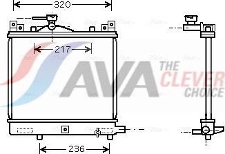 Радиатор охлаждения двигателя AVA ** CLEVER FIT ** для Suzuki Wagon R+ I 1998-2000. Артикул SZA2057