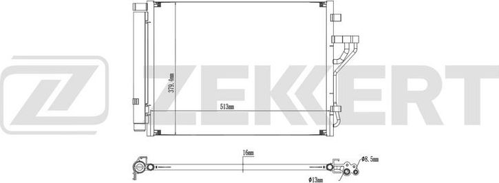 Радиатор кондиционера (конденсатор) Zekkert (алюминий / пластик). Артикул MK-3105