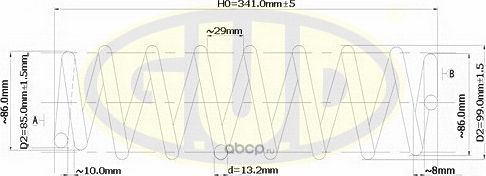 Пружина подвески G.U.D. задняя для BMW 1 I (E81/E82/E87/E88) 2009-2011. Артикул GCS208455