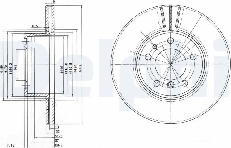 Тормозной диск Delphi. Артикул BG2433