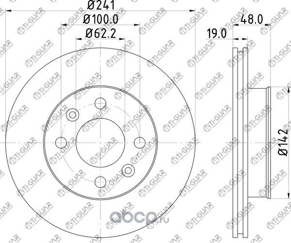 Диск тормозной (TI-Guar). Артикул TG517121C000