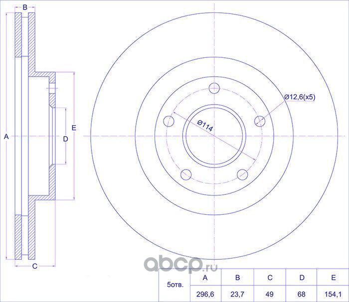 Диск тормозной (TI-Guar). Артикул TG402069Y000