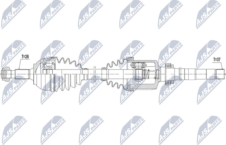 Полуось (привод в сборе, приводной вал) NTY. Артикул NPW-CT-061