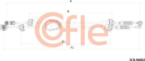 Трос переключения передач КПП Cofle для Nissan Qashqai I 2007-2013. Артикул 92.2CB.NI002