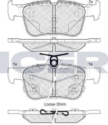 Тормозные колодки Icer. Артикул 182198-203
