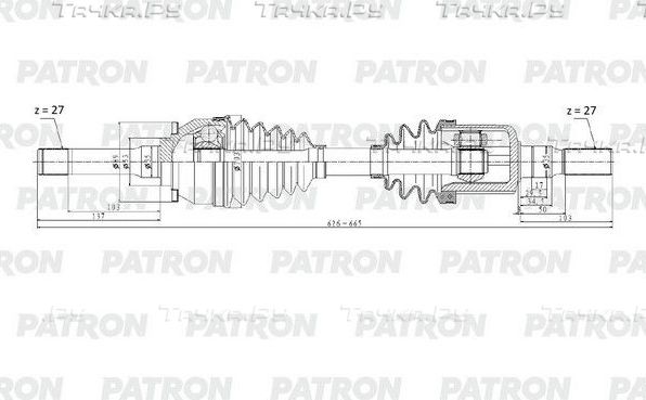 Полуось (привод в сборе, приводной вал) Patron. Артикул PDS0314