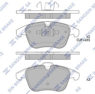 Тормозные колодки Sangsin Hi-Q. Артикул SP2101-F