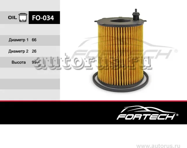 Фильтр масляный CITROEN: C1 05, C2 03-10, C3 (Fortech). Артикул FO034