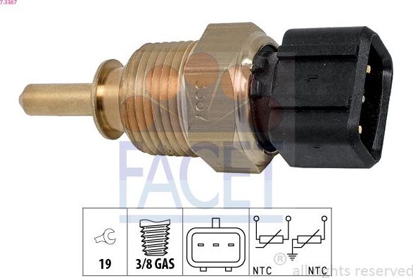 Датчик температуры охлаждающей жидкости Facet Made in Italy - OE Equivalent. Артикул 7.3367