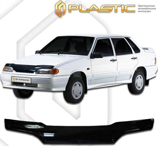 Дефлекторы СА Пластик для капота (Classic черный) Lada ВАЗ 2115 1997-2012. Артикул 2010010103514