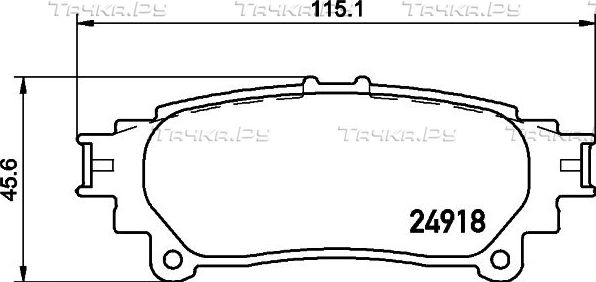 Тормозные колодки Mintex задние для Toyota Mirai 2014-2026. Артикул MDB3104