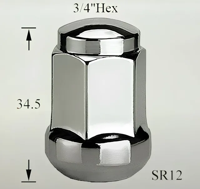 Гайка колесная M12x1,5x34,5, сфера R12, кл.19, закрытая, хром для а/м Honda (ASCR019) (Airline). Артикул ASCR019