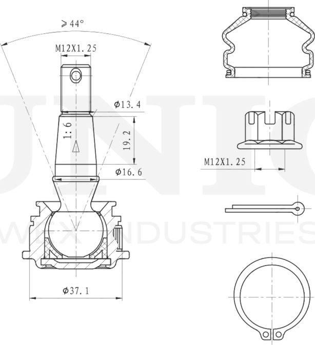 Опора шаровая (Unio). Артикул SSP-20004