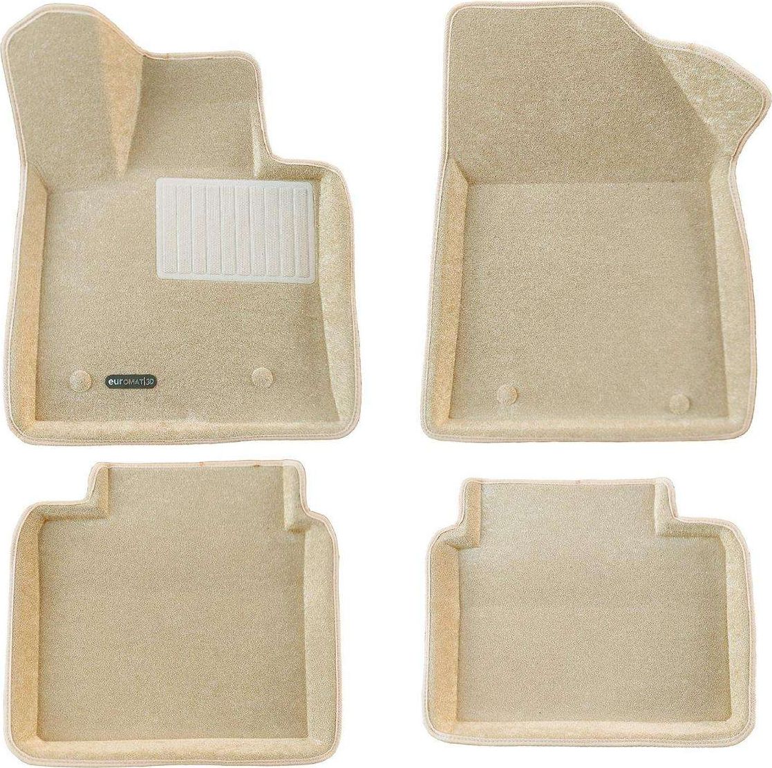 Коврики текстильные Euromat 3D Business для салона Zeekr X 2021-2026 БЕЖЕВЫЕ. Артикул EMC3D-005721T