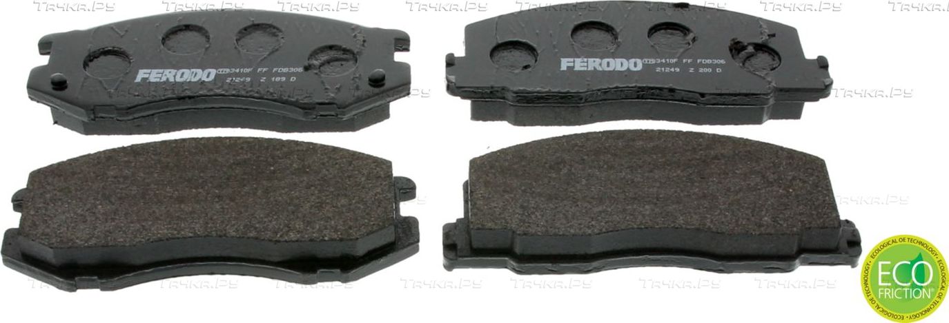 Тормозные колодки Ferodo Premier Eco Friction передние для Toyota Model F 1982-1990. Артикул FDB306
