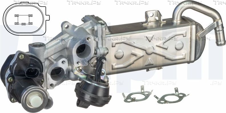 Клапан EGR (рециркуляции выхлопных газов) Delphi для Volkswagen Polo V 2014-2026. Артикул EG10472-12B1