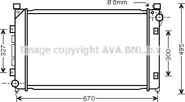 Радиатор охлаждения двигателя AVA. Артикул AU2163