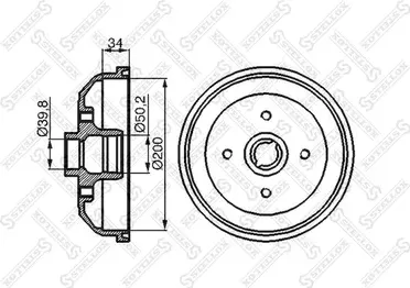 Тормозной барабан Stellox задний для Opel Tigra A 1994-2000. Артикул 6025-3611-SX