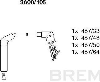 Высоковольтные провода (провода зажигания) (комплект) Bremi. Артикул 3A00/105