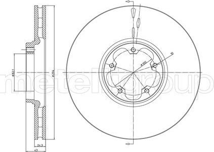 Тормозной диск Trusting передний для Ford Transit VI 2000-2006. Артикул DF810