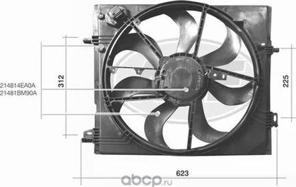 Вентилятор радиатора двигателя Nissan. Артикул 214814EA0A