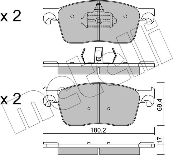 Тормозные колодки Metelli. Артикул 22-1107-0