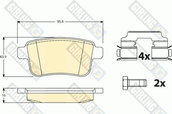 Тормозные колодки Girling. Артикул 6117861