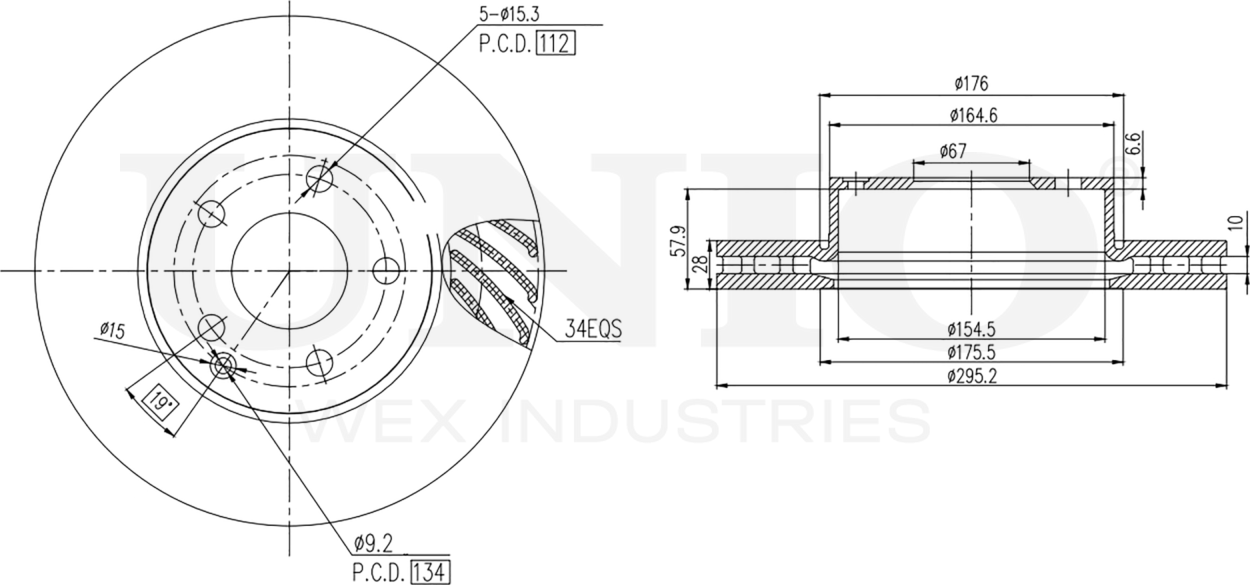 Диск тормозной (Unio). Артикул BRD-20440