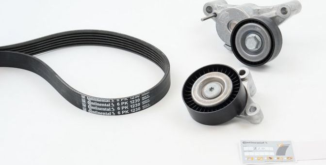 Приводной ремень поликлиновой с роликами (комплект) ContiTech. Артикул 6PK1230K1