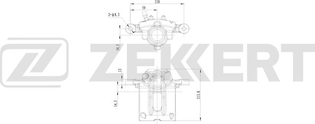 Тормозной суппорт Zekkert (Чугун) передний правый для Toyota Corolla E120, E130 2001-2008. Артикул BS-8375
