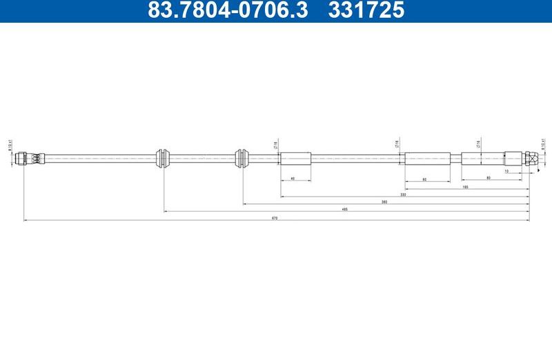 Тормозной шланг ATE. Артикул 83.7804-0706.3