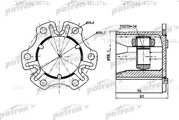 Шрус внутренний (граната) Patron. Артикул PCV1770