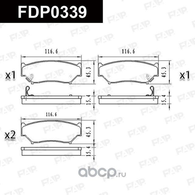 FDP0339 КОЛОДКИ ТОРМОЗНЫЕ ДИСКОВЫЕ (КОМПЛЕКТ) (FAP). Артикул FDP0339