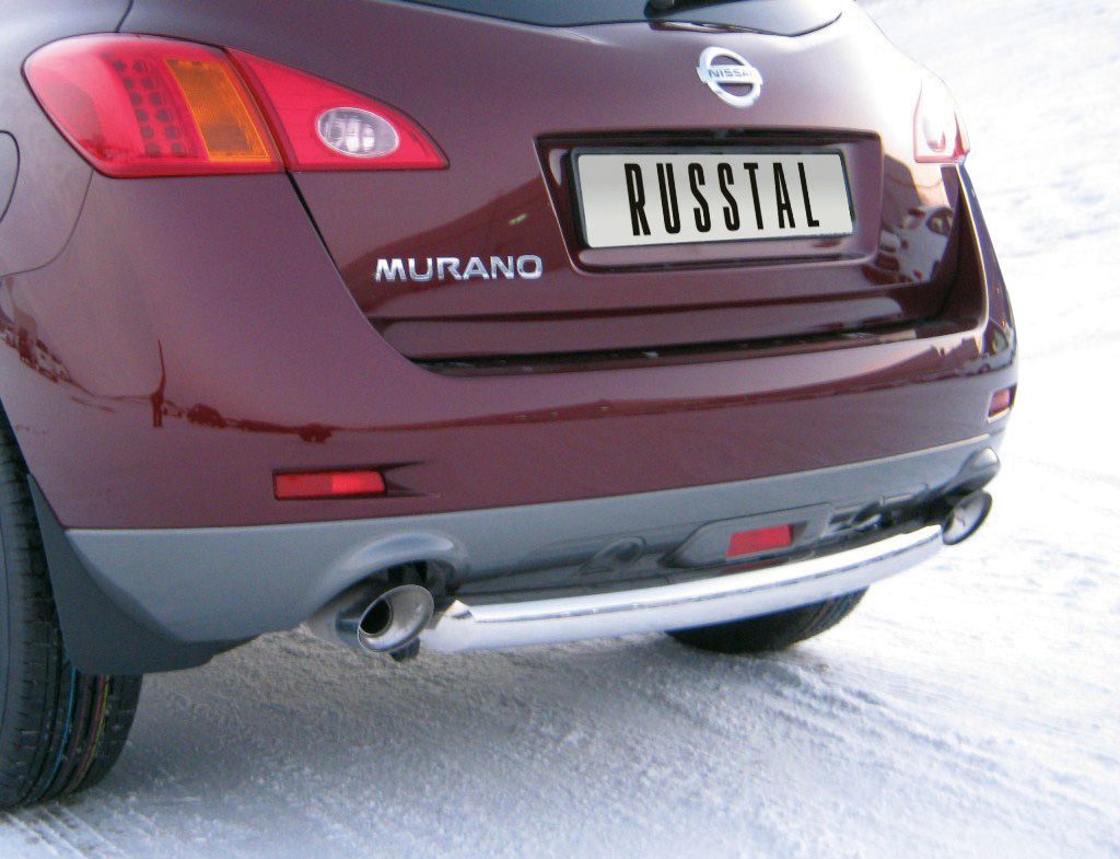 Защита RusStal заднего бампера d63 (дуга) для Nissan Murano Z51 2010-2015. Артикул NMZ-010313