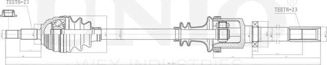 Вал приводной (Unio). Артикул CVJ-10131