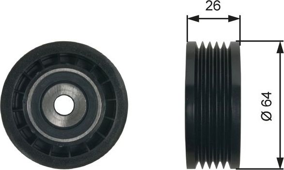 Натяжной ролик (натяжитель) приводного поликлинового ремня Gates DriveAlign®. Артикул T39234