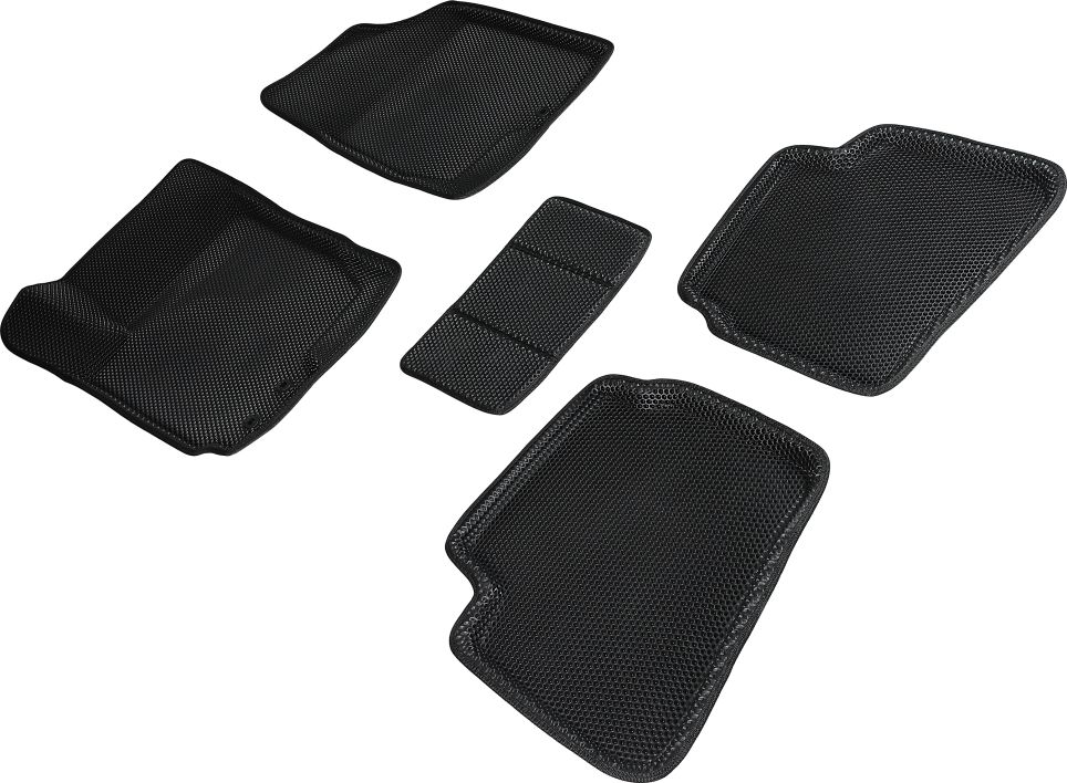 Коврики Seintex 3D EVA Соты для салона Kia Ceed I 2007-2011 ЧЕРНЫЕ. Артикул 95402