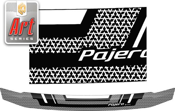 Дефлектор СА Пластик для капота (Серия Art белая) Mitsubishi Pajero IV 2007-2026. Артикул 2010011402166