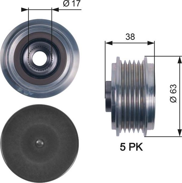 Муфта генератора обгонная Gates DriveAlign®. Артикул OAP7116