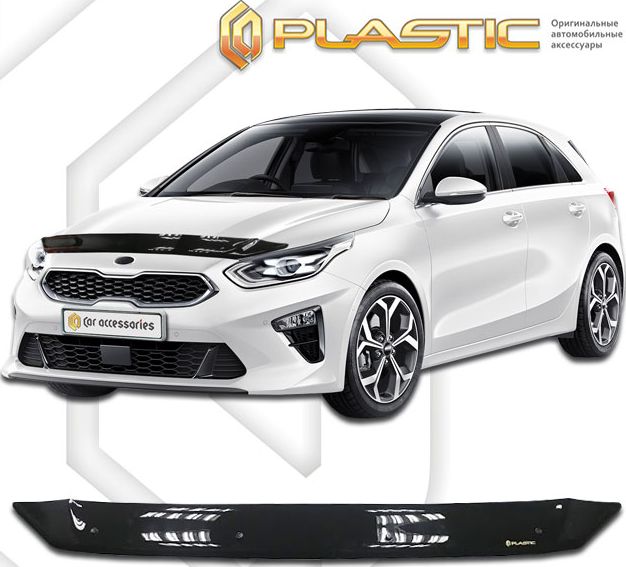 Дефлектор СА Пластик для капота (Classic черный) Kia Ceed III 2018-2026. Артикул 2010010113827
