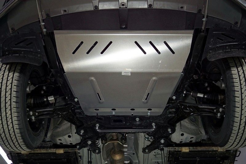 Защита алюминиевая ТСС (4 мм) для картера и КПП Chery Tiggo 8 2020-2026. Артикул ZKTCC00449