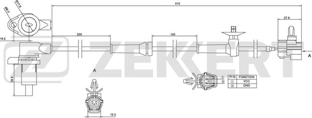 Датчик ABS Zekkert задний правый для Daewoo Kalos 2002-2007. Артикул SE-6119