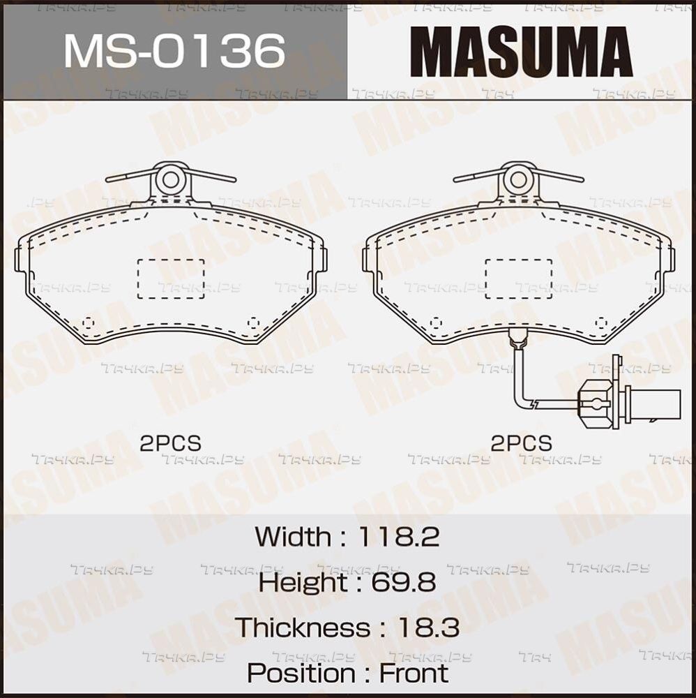 Тормозные колодки Masuma. Артикул MS-0136