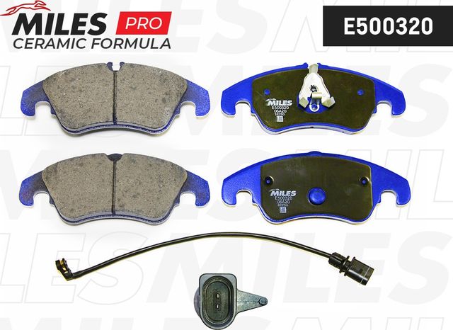 Тормозные колодки Miles (Керамика) передние для Audi A6 IV (C7) 2010-2018. Артикул E500320