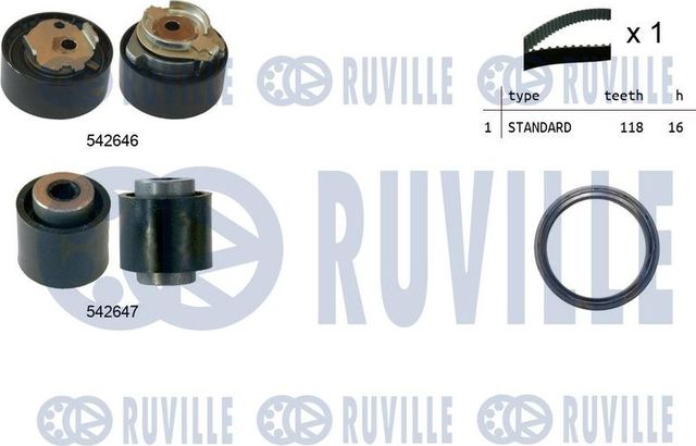 Ремень ГРМ с роликами (комплект) Ruville для Peugeot 2008 II 2019-2026. Артикул 550377