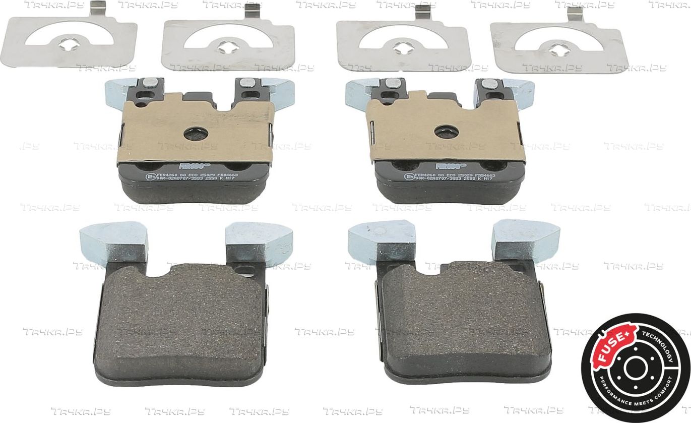Тормозные колодки Ferodo FUSE+ Technology задние для BMW 1 III (F40) 2011-2026. Артикул FDB4663