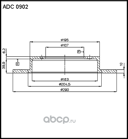 Диск тормозной передний Allied Nippon ADC0902 Япония 1/1 шт. Allied Nippon. Артикул ADC0902